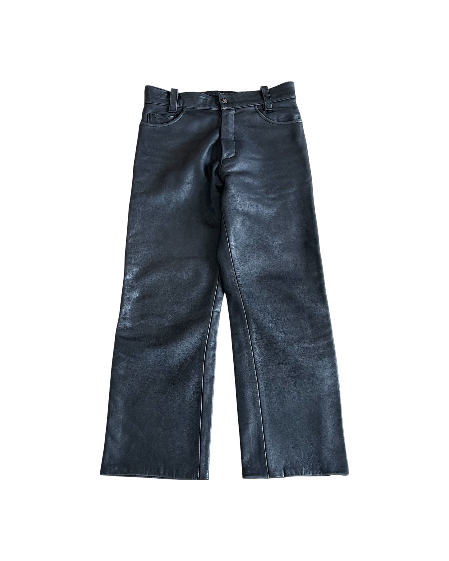 Kadoya Straight Leg Cowhide Leather Lined Motorcycle Pants