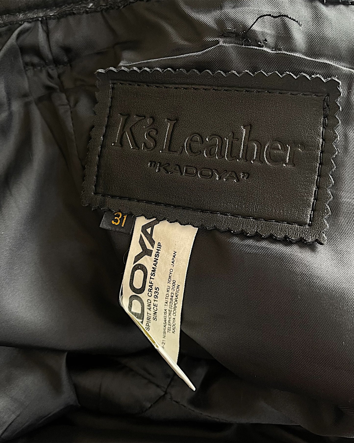 Kadoya Straight Leg Cowhide Leather Lined Motorcycle Pants