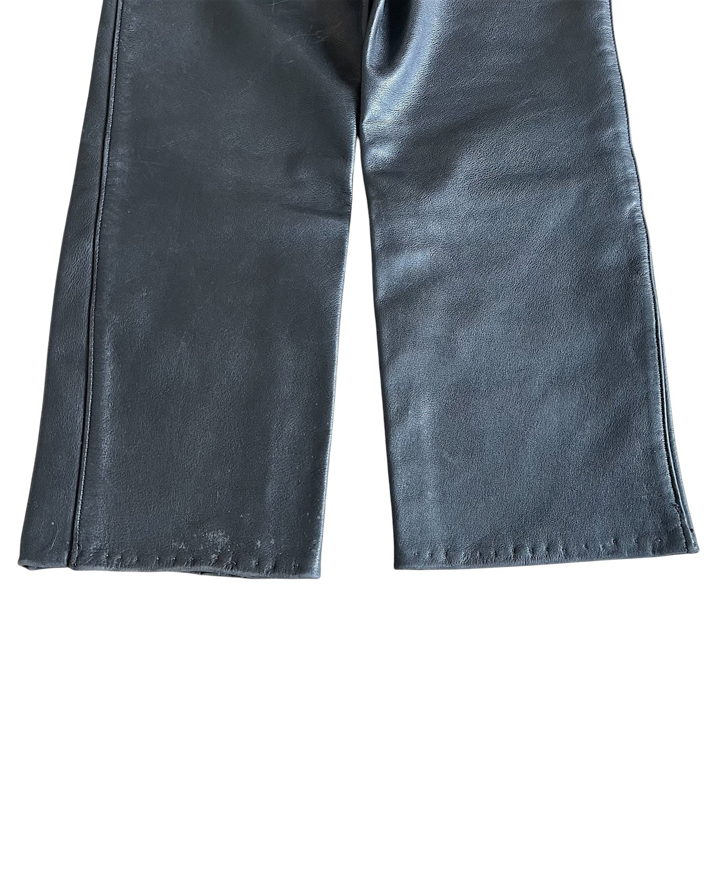 Kadoya Straight Leg Cowhide Leather Lined Motorcycle Pants