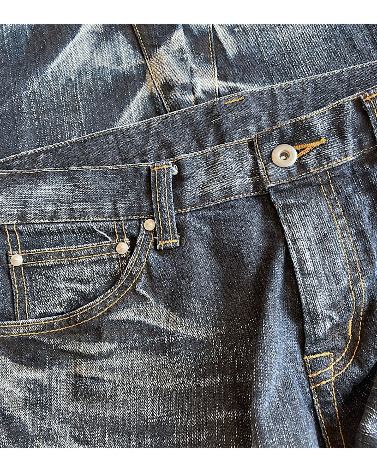 Tornado Mart Whisker Blue Wash Bootcut Denim Jeans