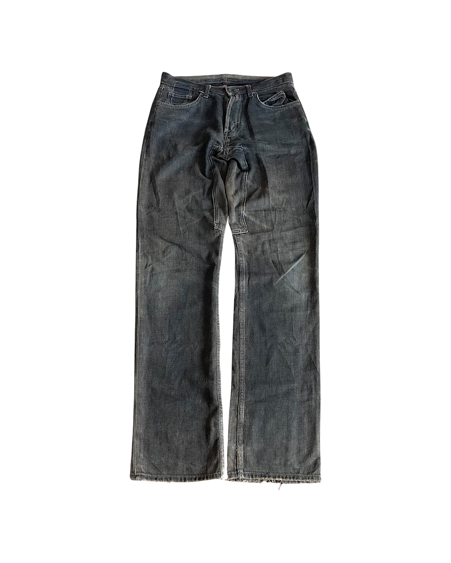 Rick Owens 00s SLAB Mud Coated Denim Jeans