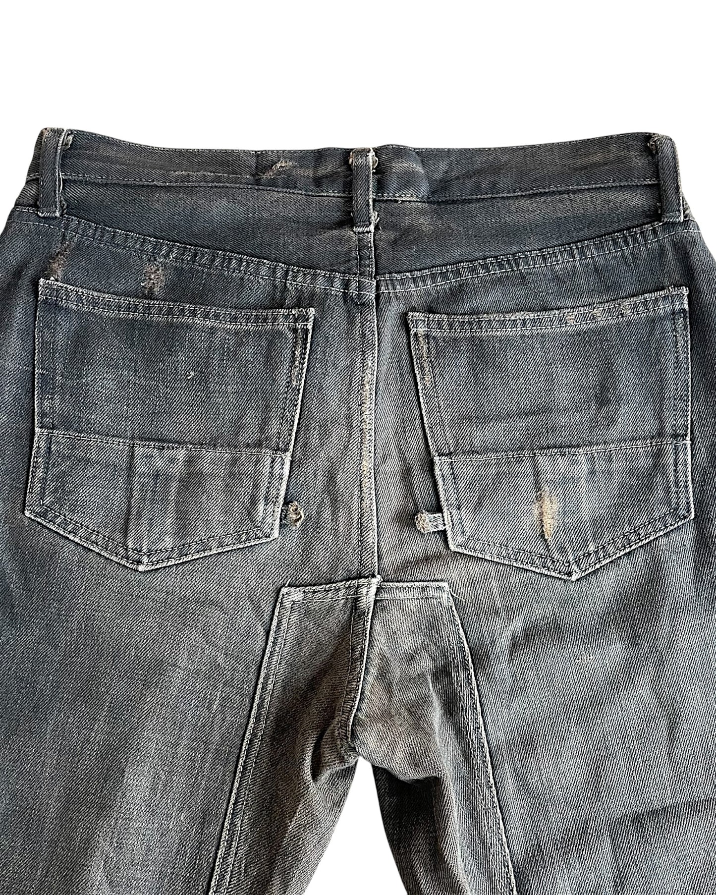 Rick Owens 00s SLAB Mud Coated Denim Jeans