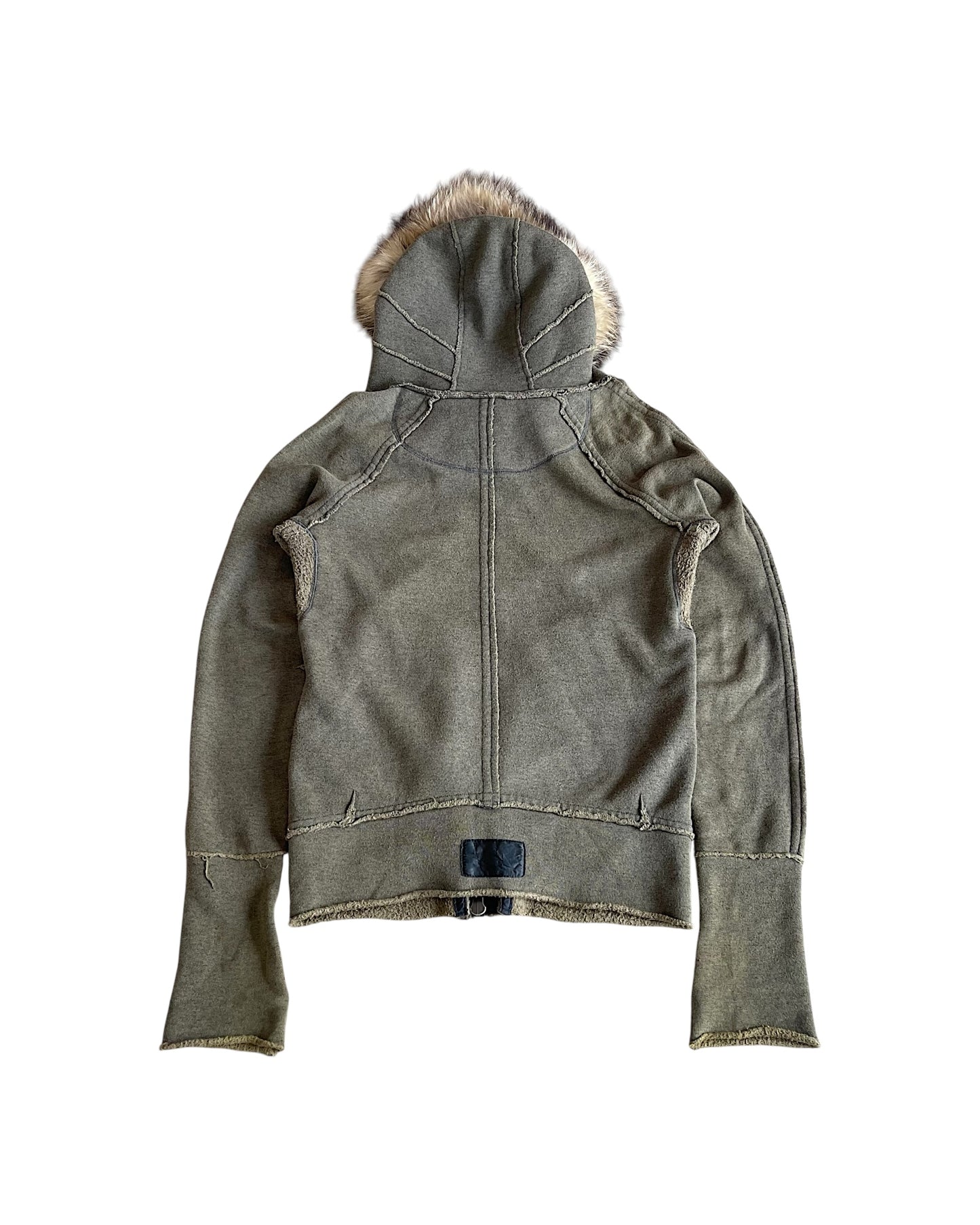 L.G.B. Raccoon Fur Parka Hoodie Sweatshirt