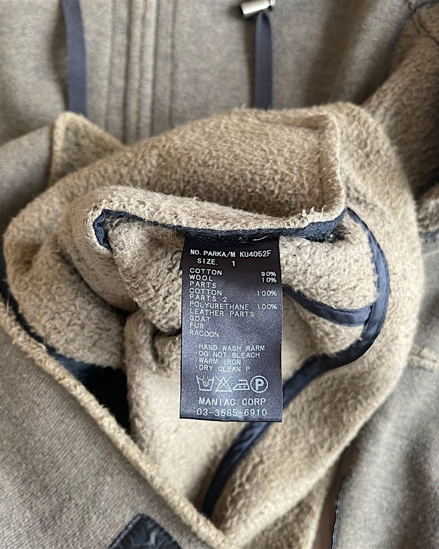 L.G.B. Raccoon Fur Parka Hoodie Sweatshirt