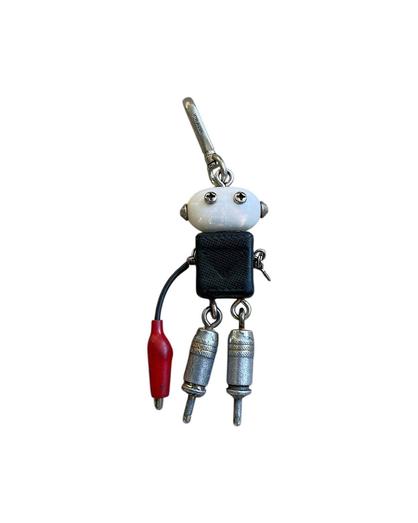 Prada Saffiano Robot Bag Charm Keychain