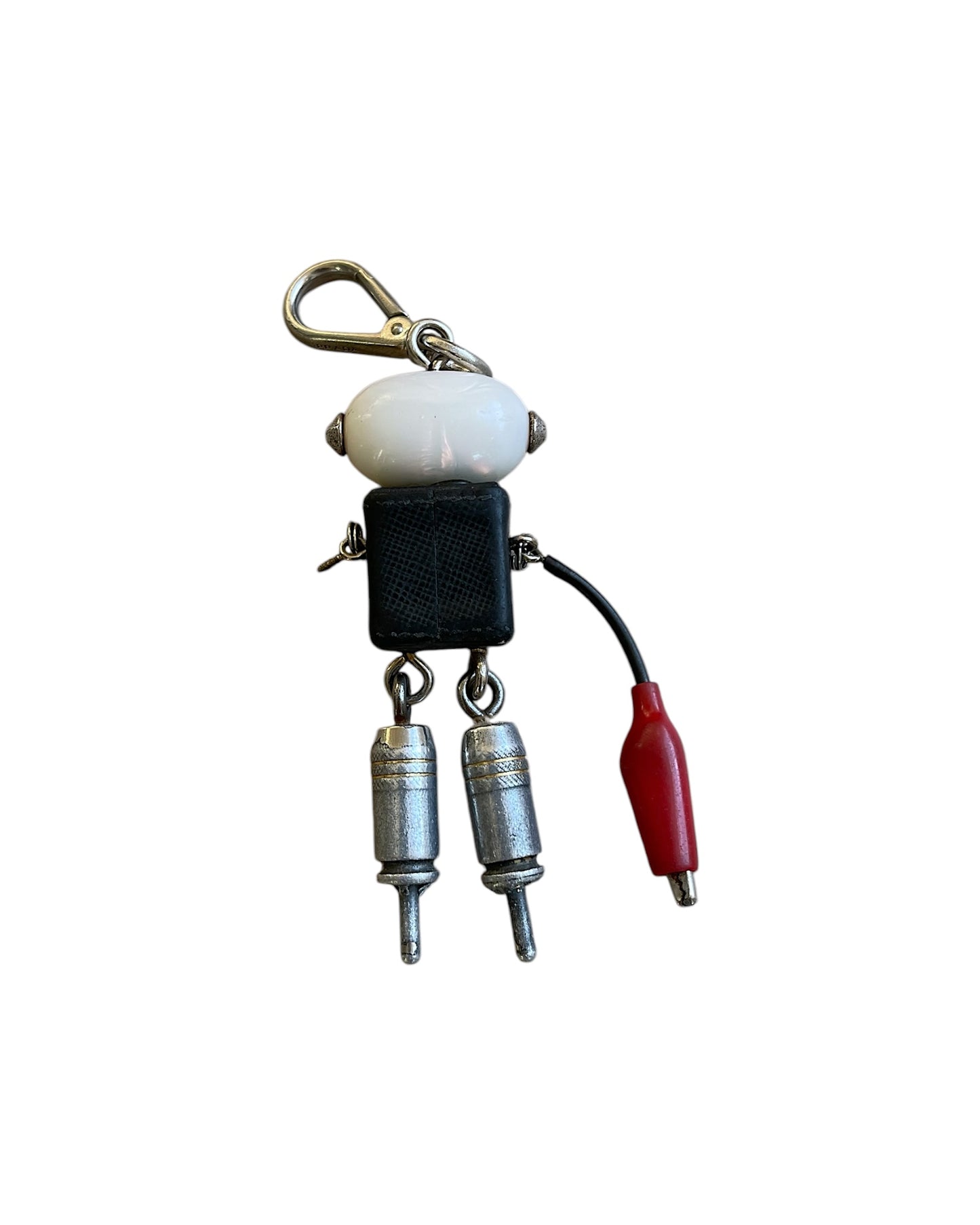 Prada Saffiano Robot Bag Charm Keychain