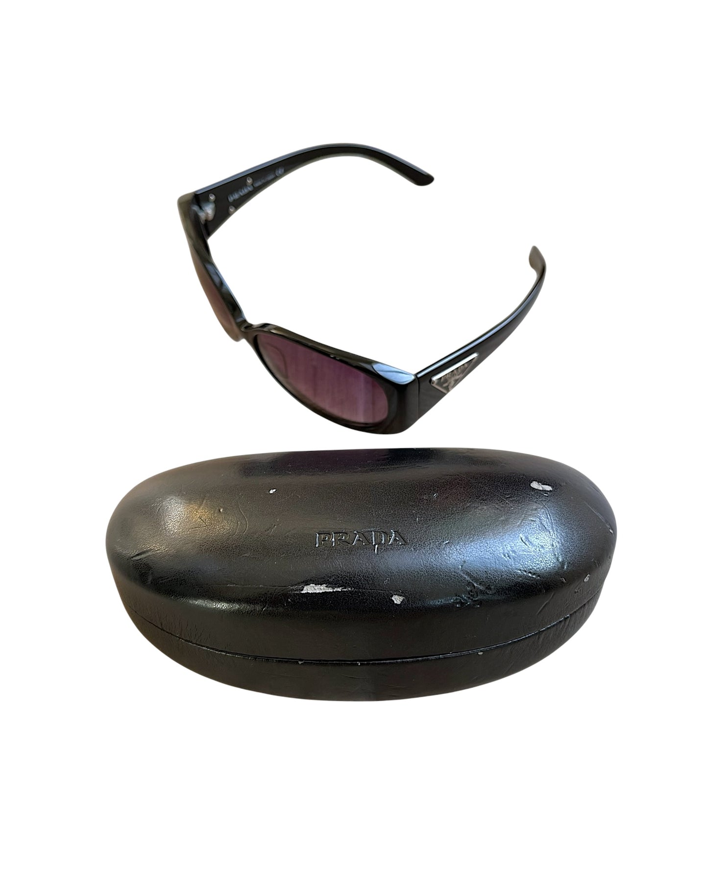 Prada Milano Logo Round Cat Eye Sunglasses