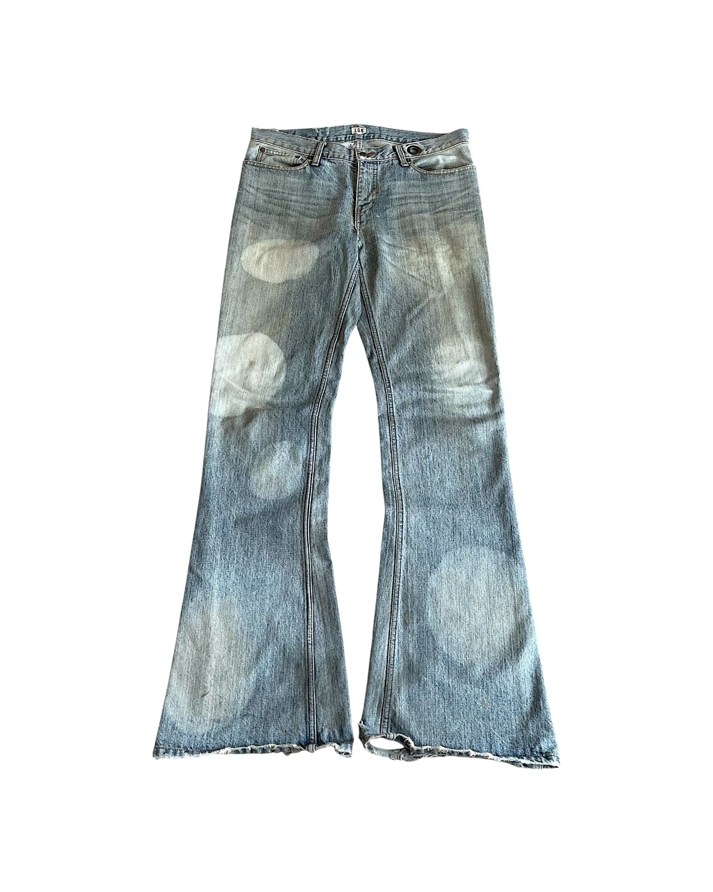 L.G.B. 00s Oil Spill Dirt Wash Flare Wolf Denim Jeans