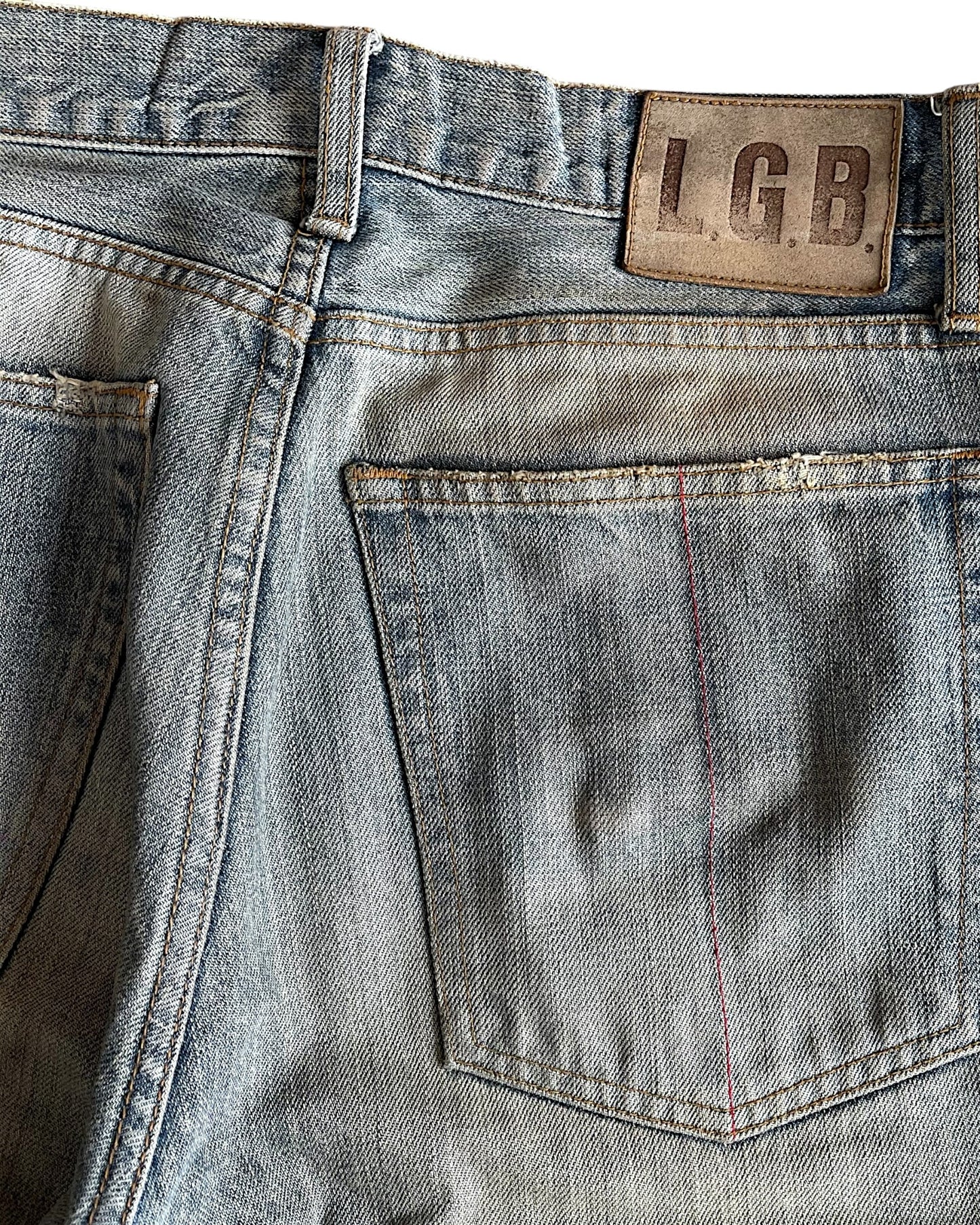L.G.B. 00s Oil Spill Dirt Wash Flare Wolf Denim Jeans