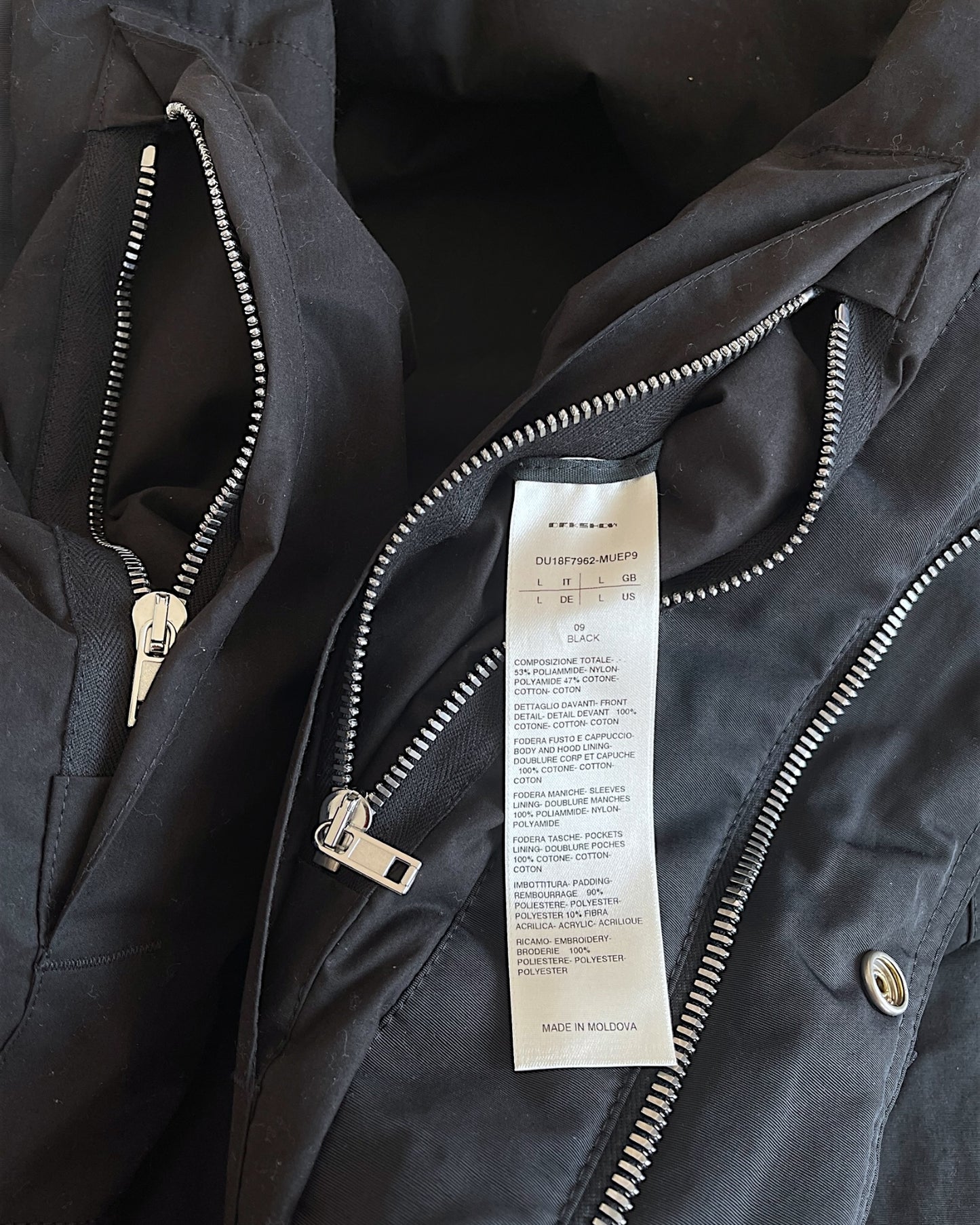 Rick Owens Drkshdw FW18 Graphic Padded Fishtail Parka Jacket