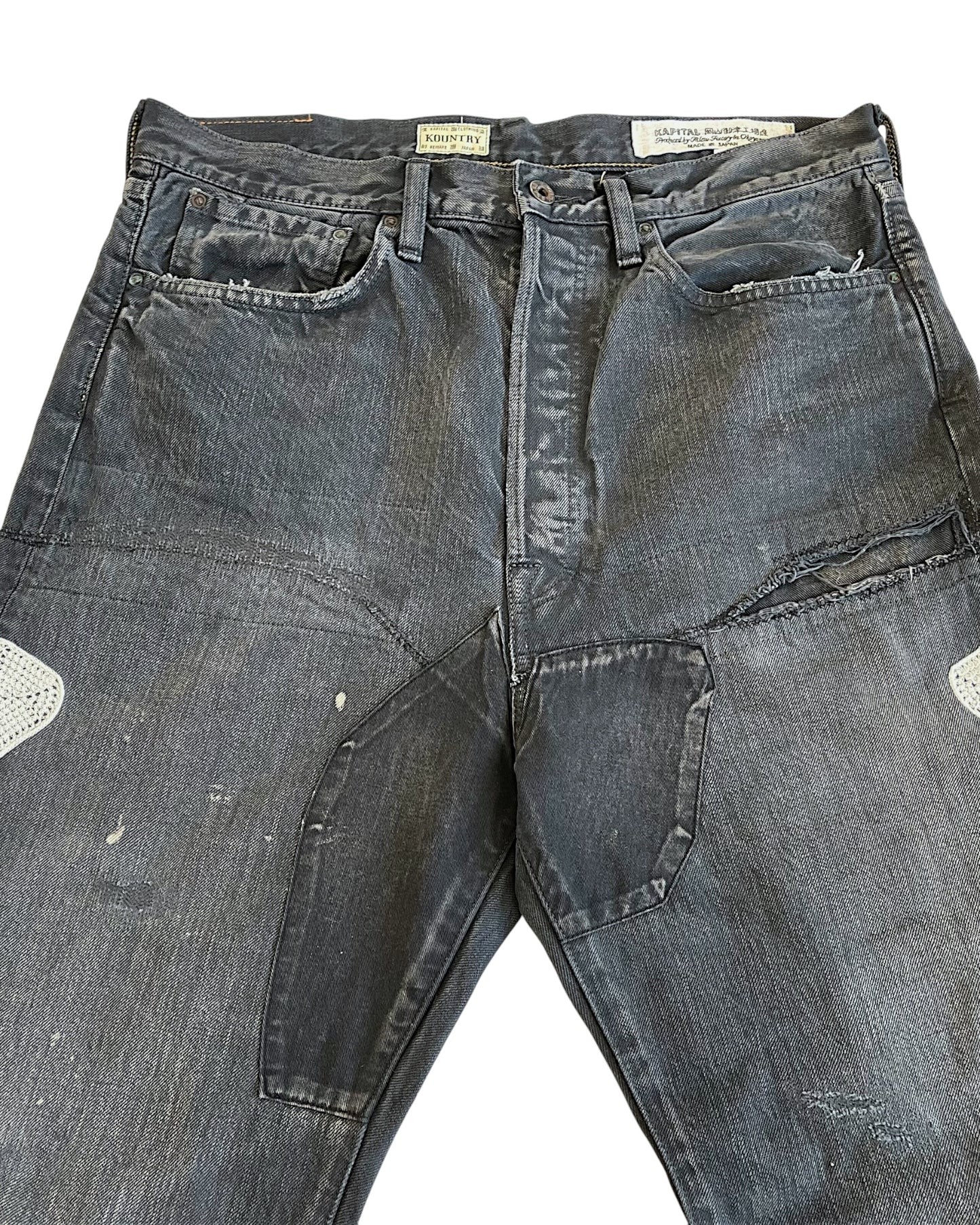Kapital Kountry SS19 Distressed Skeleton Bones Denim Jeans