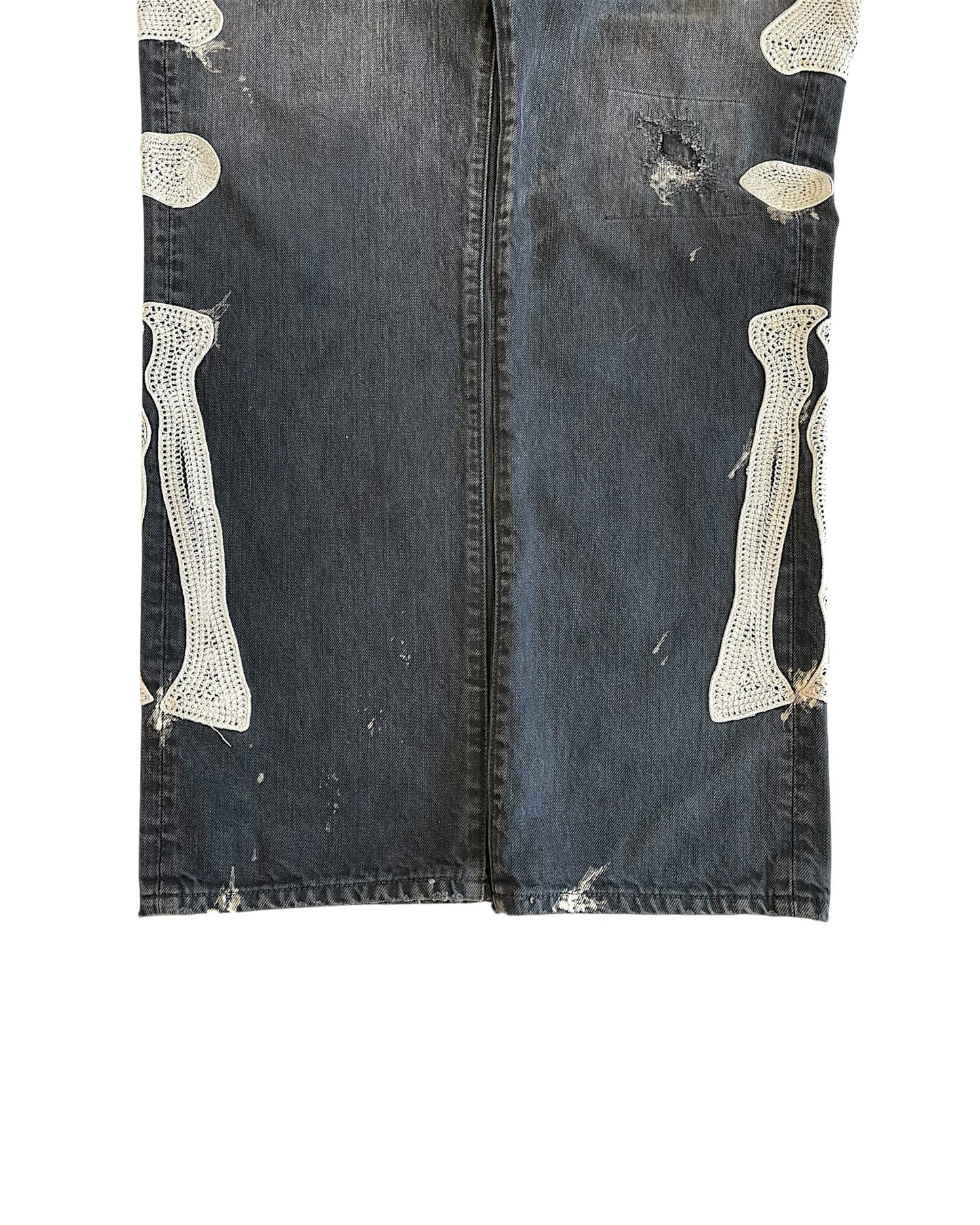 Kapital Kountry SS19 Distressed Skeleton Bones Denim Jeans