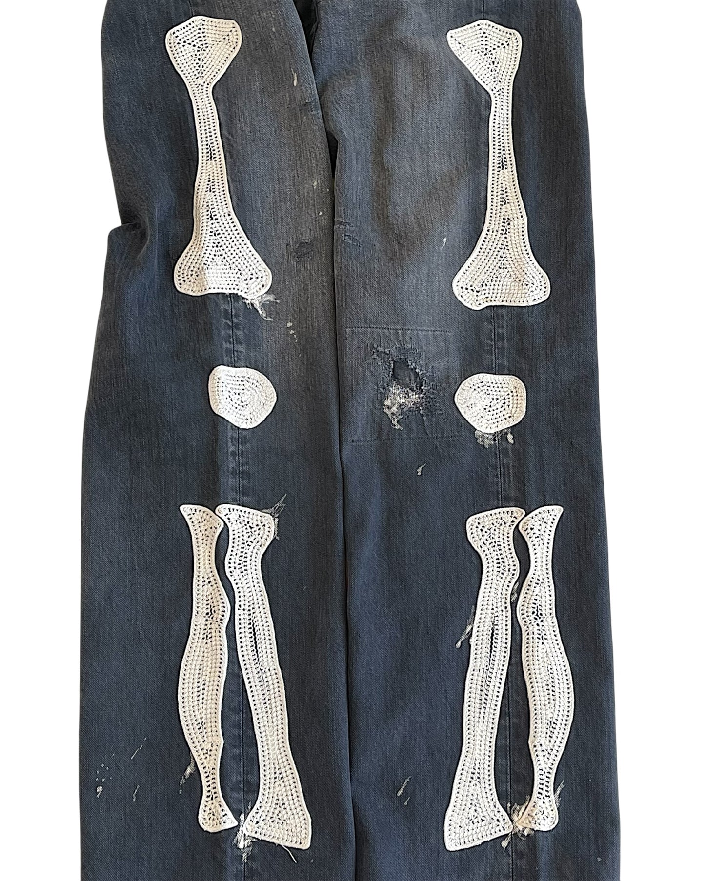 Kapital Kountry SS19 Distressed Skeleton Bones Denim Jeans