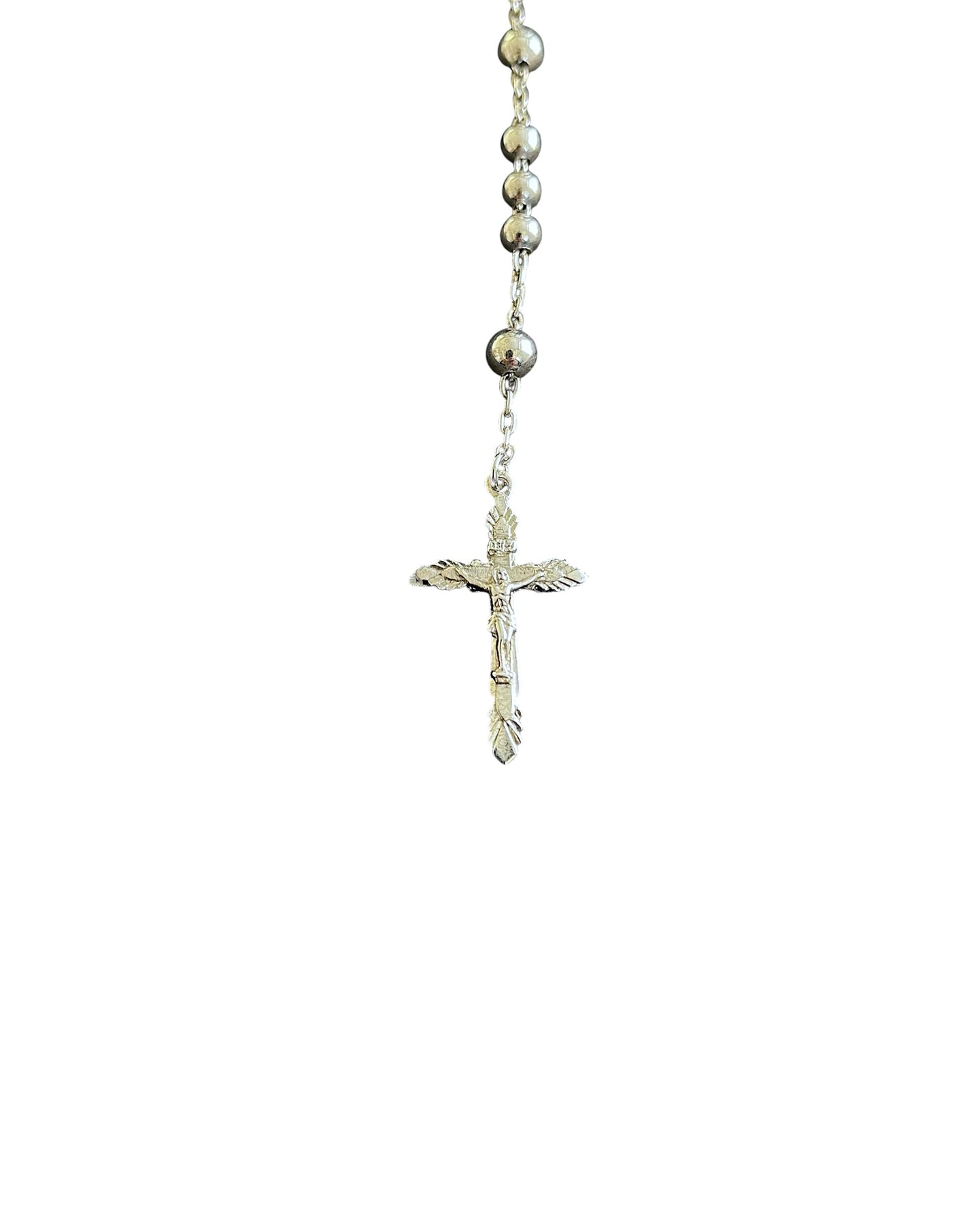 Dolce & Gabbana .925 Sterling Silver Cross Rosary Necklace