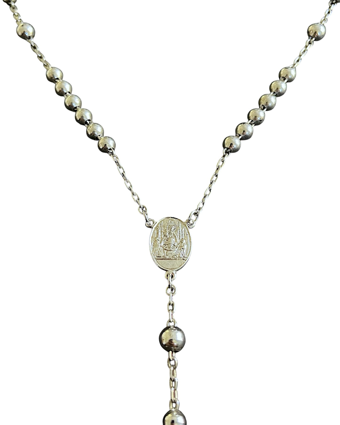 Dolce & Gabbana .925 Sterling Silver Cross Rosary Necklace