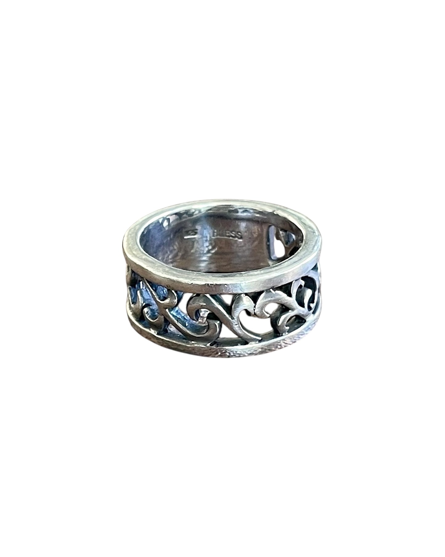 BLESS .925 Sterling Silver Openwork Arabesque Vine Band Ring