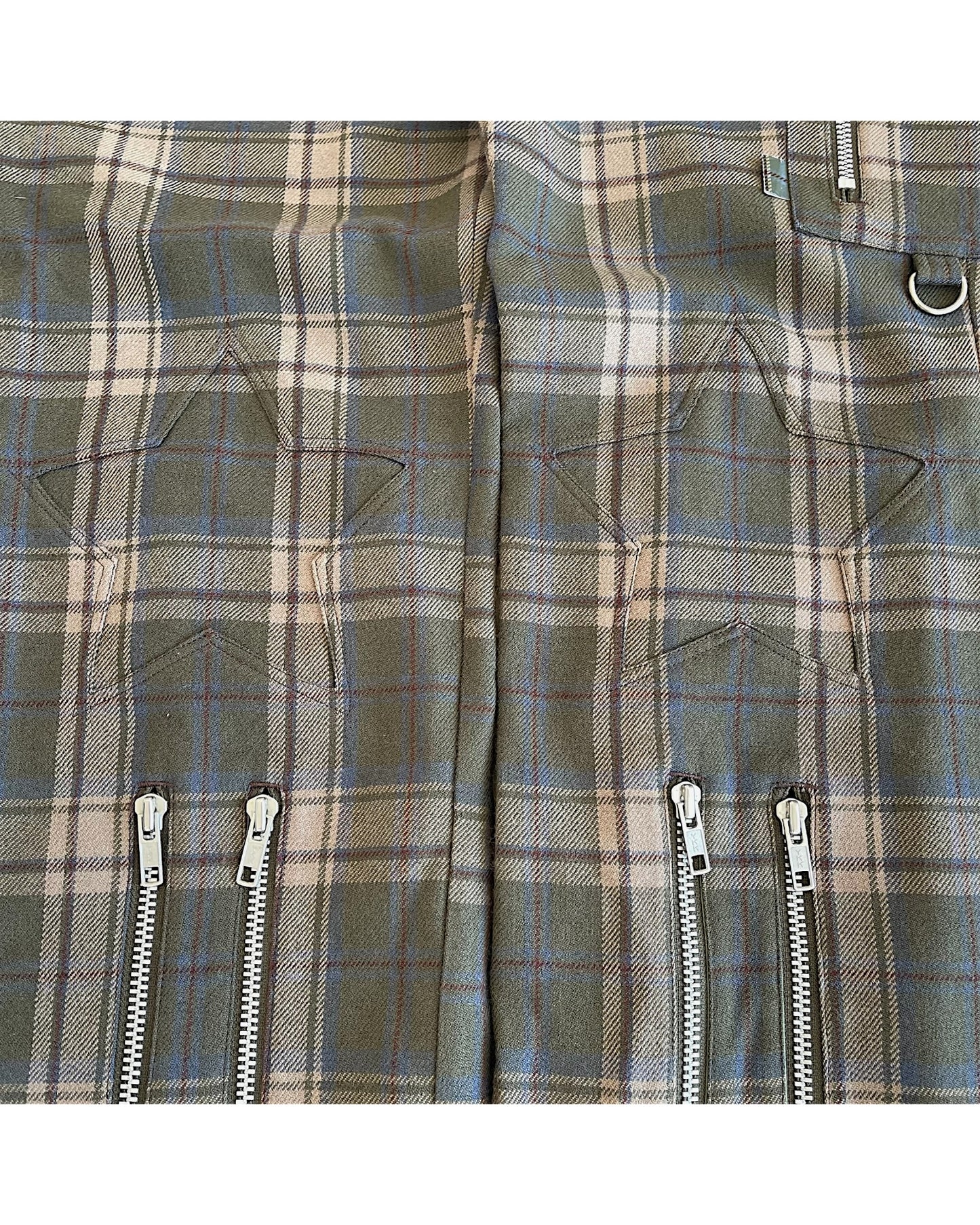 Undercover AW00 'Melting Pot' Star Knee Plaid Wool Zipper Pants