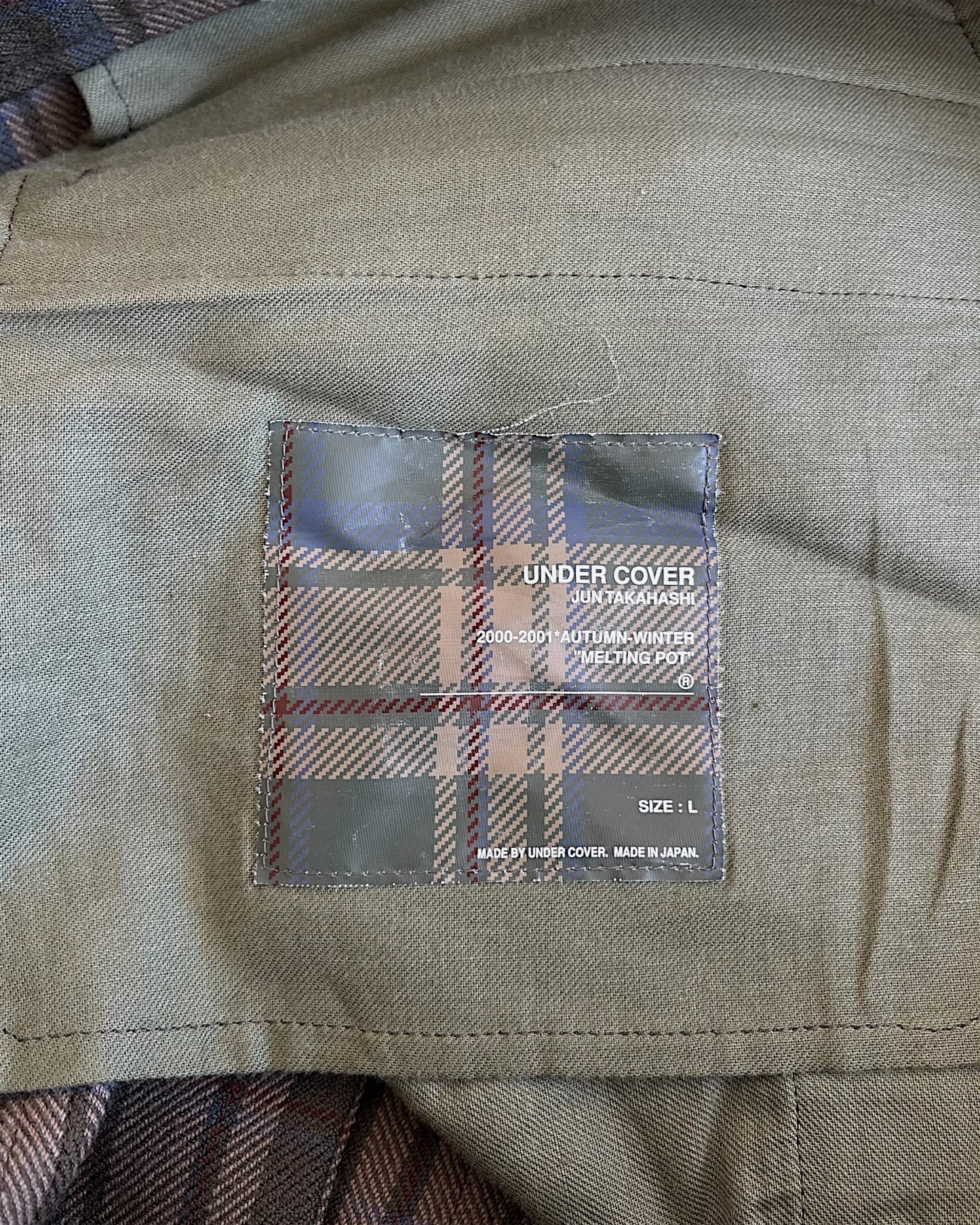 Undercover AW00 'Melting Pot' Star Knee Plaid Wool Zipper Pants