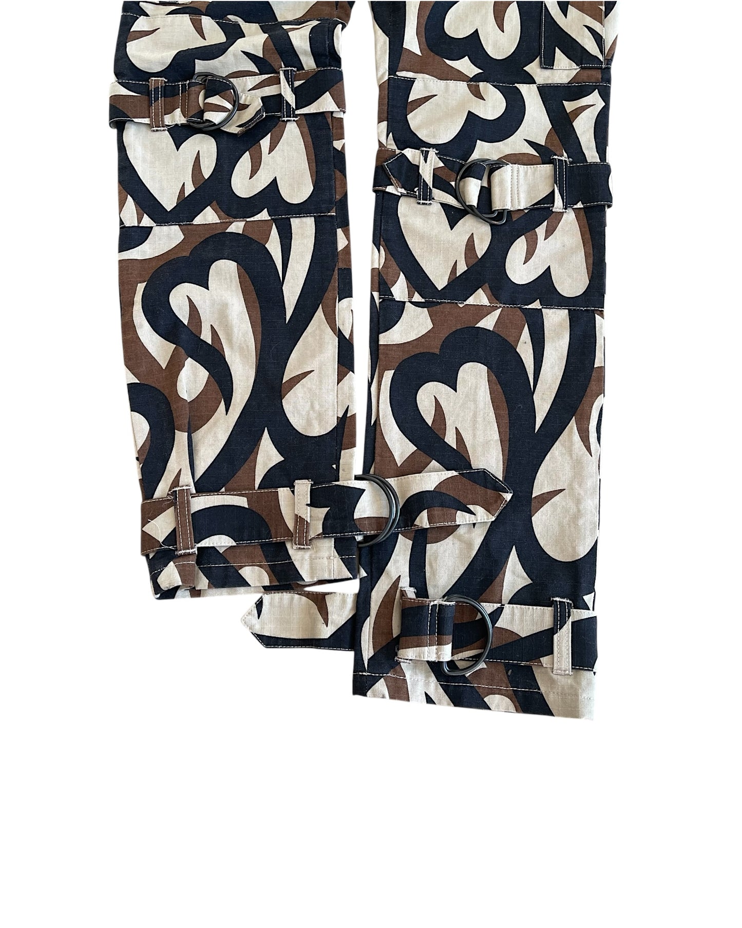 Number (N)ine AW04 'Give Peace A Chance' Heart Camo Cargo Bondage Pants