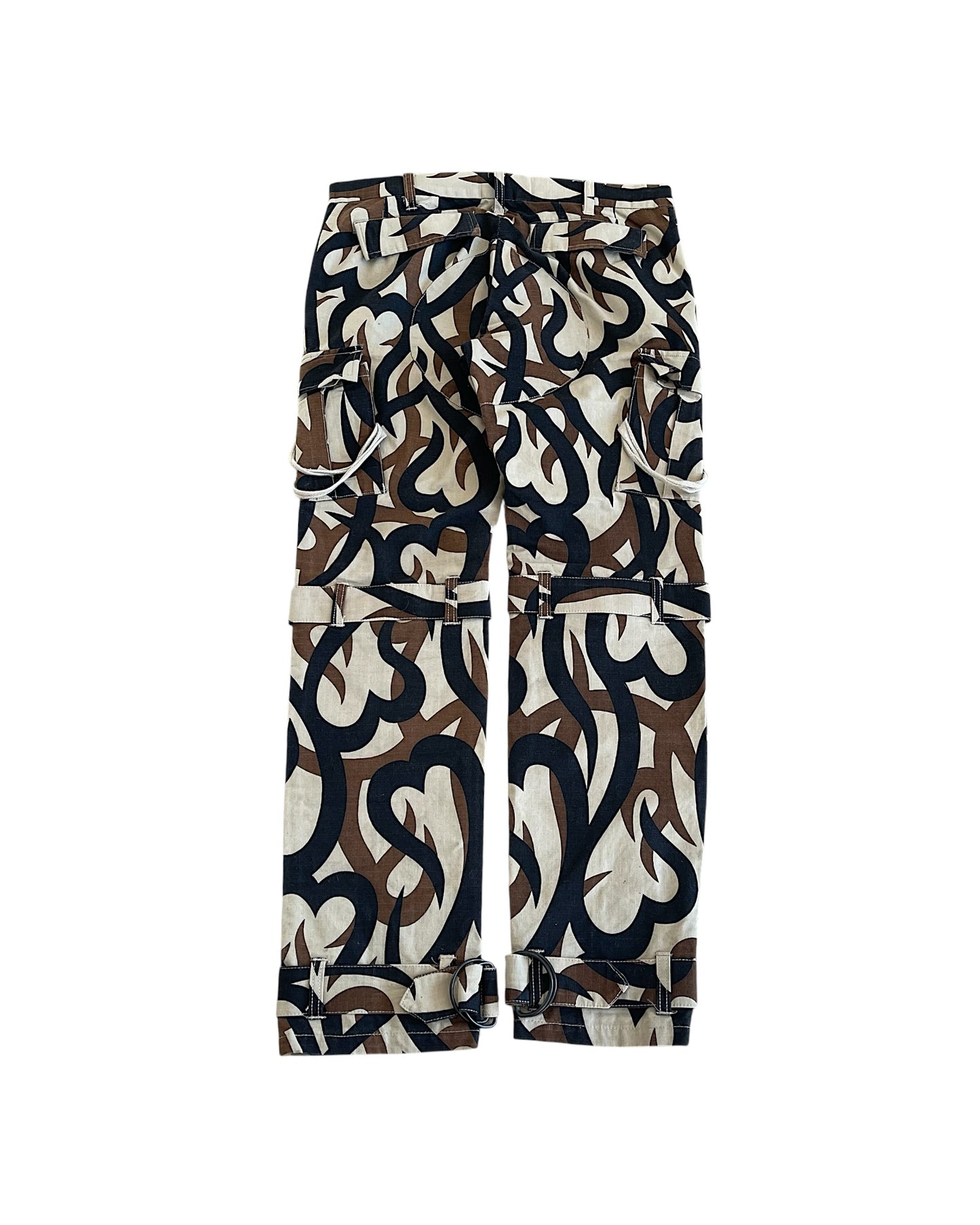 Number (N)ine AW04 'Give Peace A Chance' Heart Camo Cargo Bondage Pants