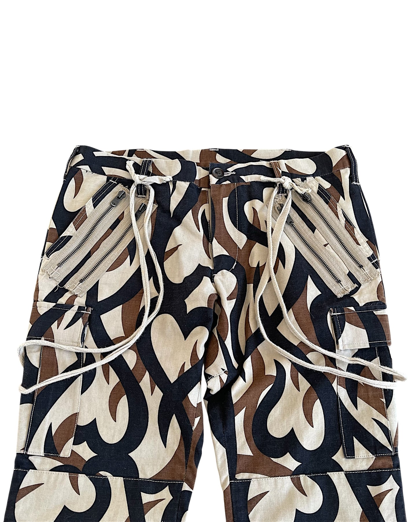 Number (N)ine AW04 'Give Peace A Chance' Heart Camo Cargo Bondage Pants