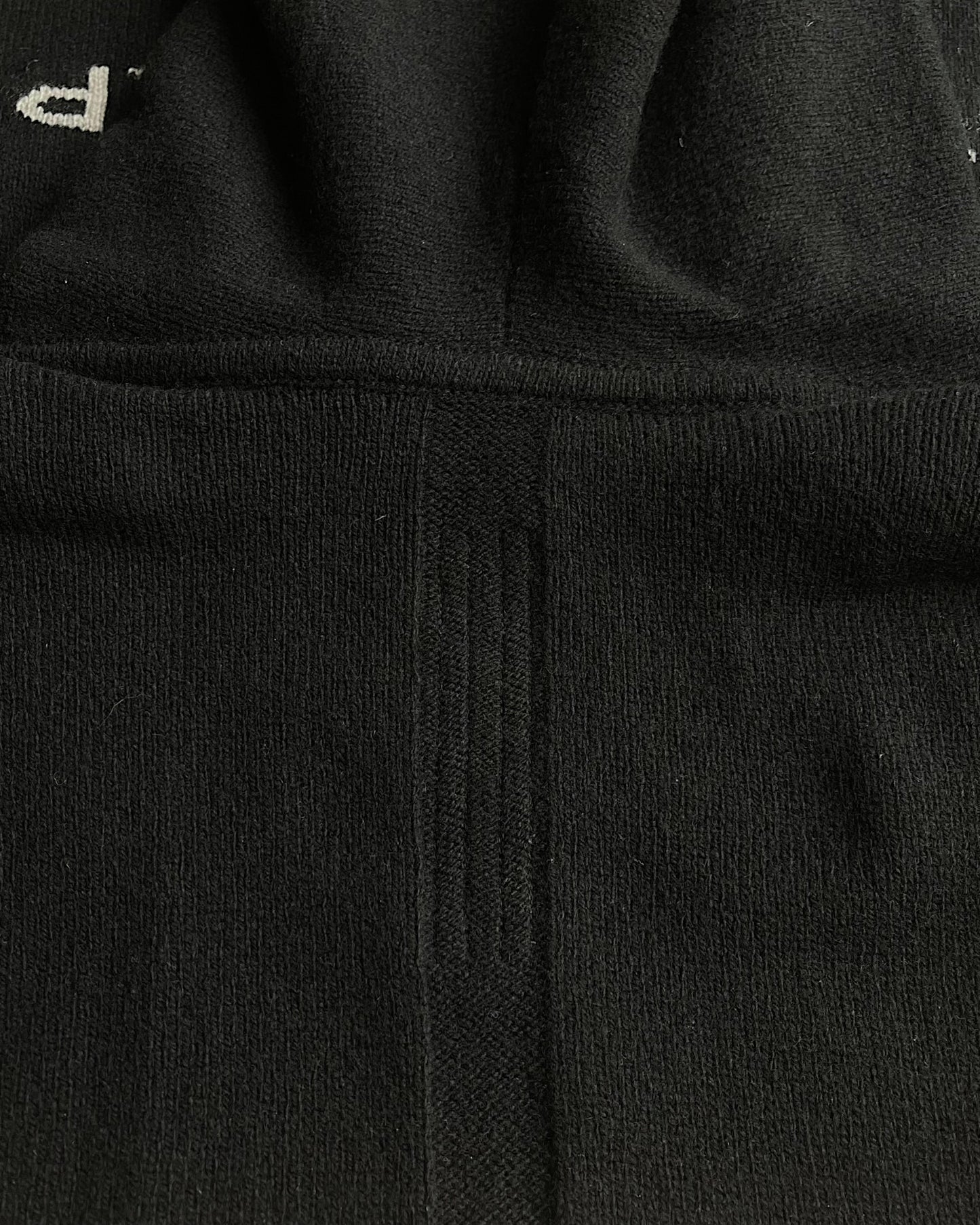 Rick Owens FW22 'Strobe' Human Cashmere Intarsia Knit Hoodie