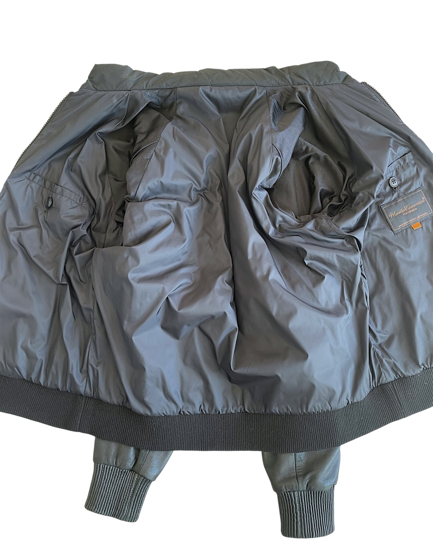 Undercover SS07 "Purple" Nylon Padded Lamb Leather Sleeves Hybrid Jacket