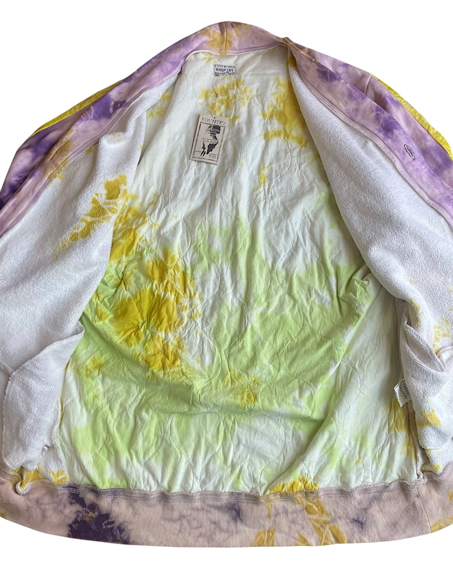 Kapital Journey Product Bibark Tie-Dye Hybrid Quilted Cardigan