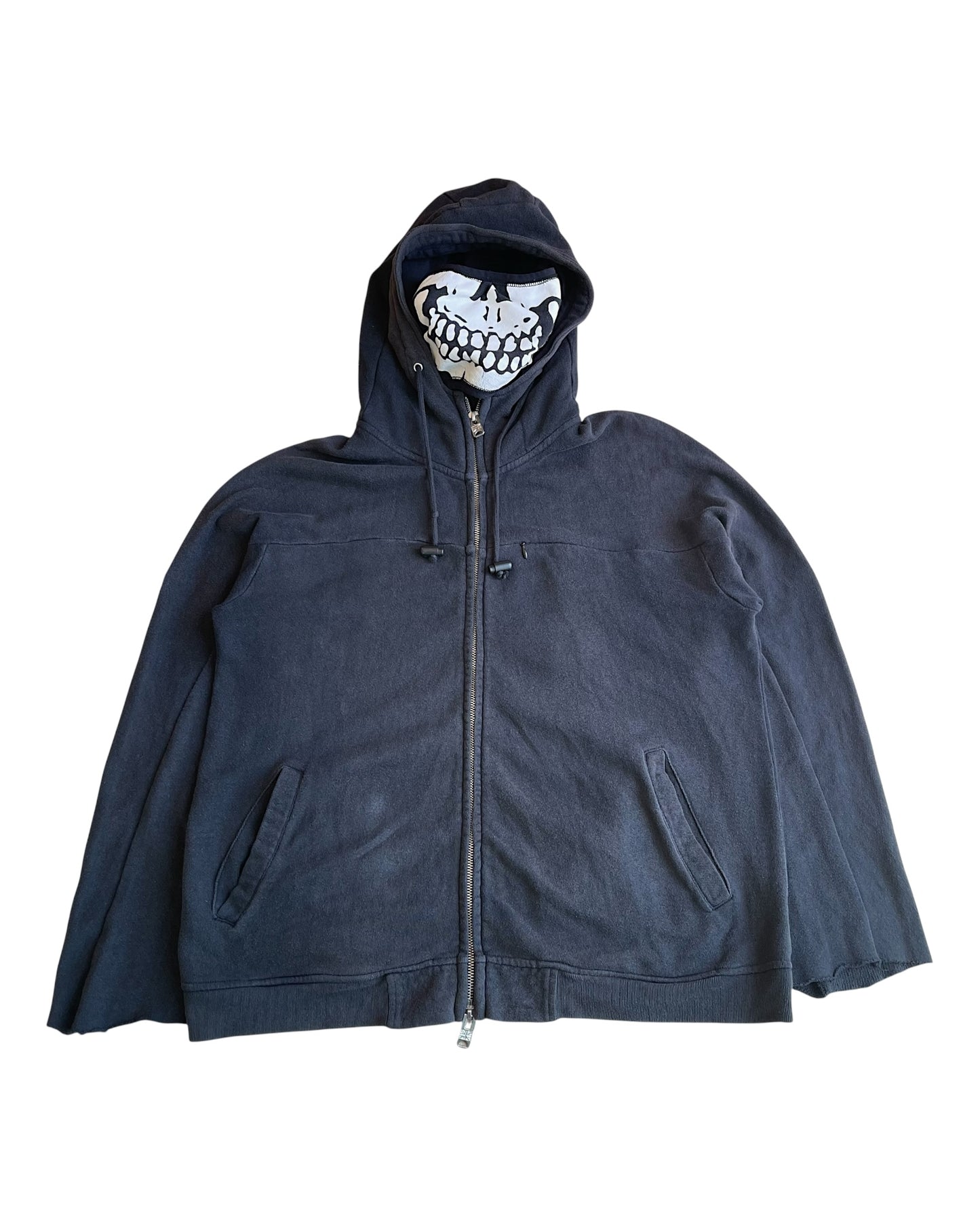 PPFM 2000s Skull Mask Zip-Up Sweatshirt Hoodie
