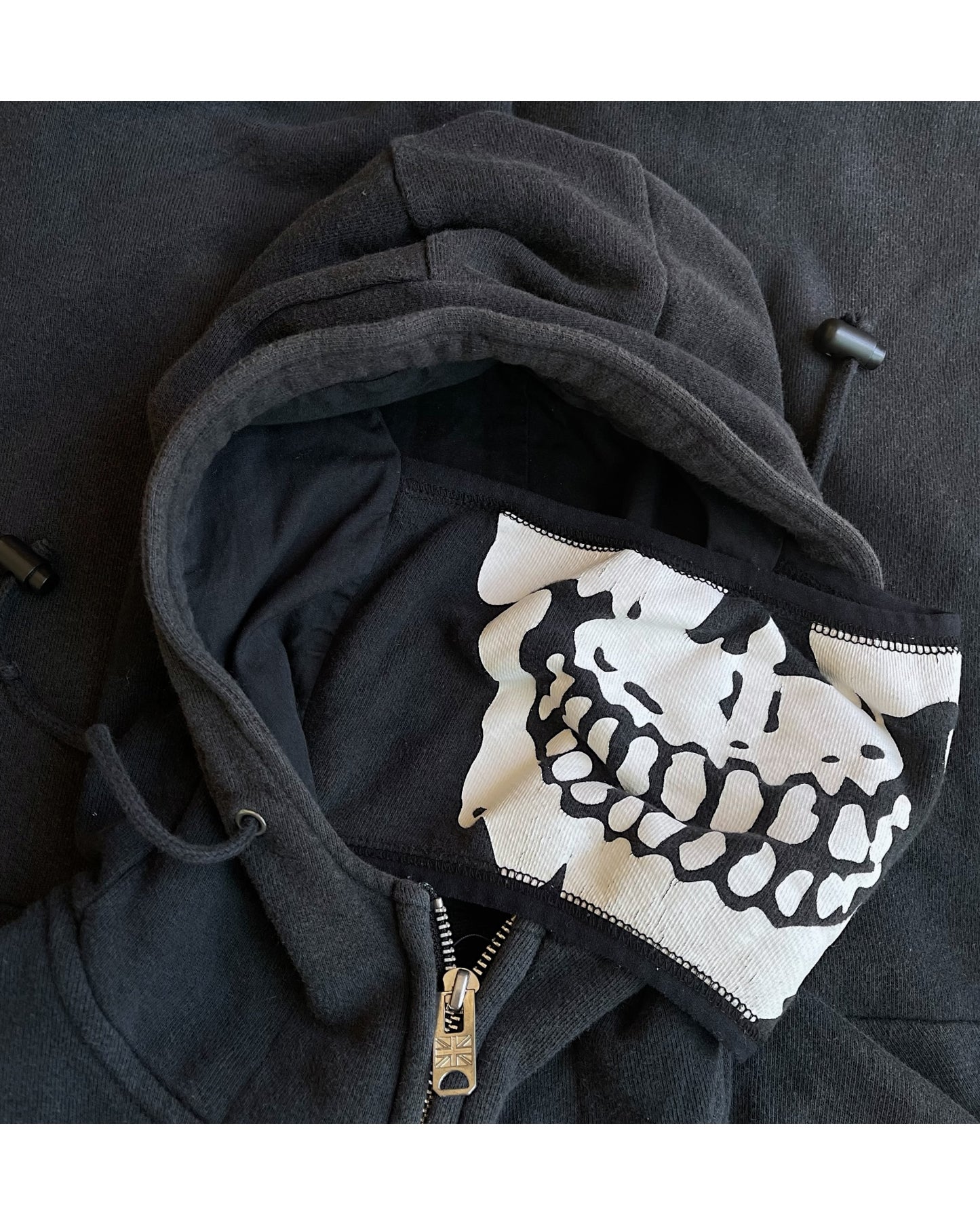 PPFM 2000s Skull Mask Zip-Up Sweatshirt Hoodie