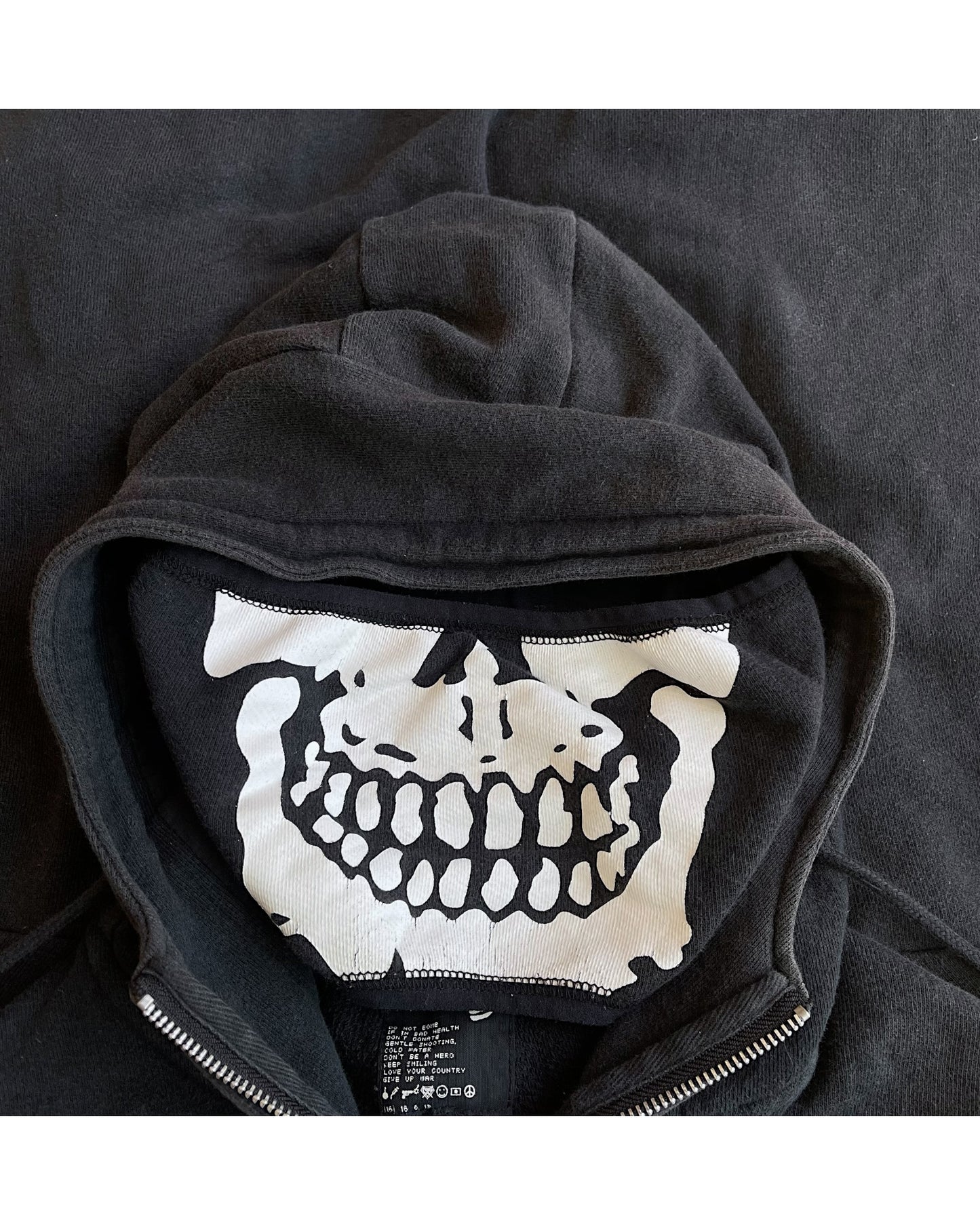 PPFM 2000s Skull Mask Zip-Up Sweatshirt Hoodie