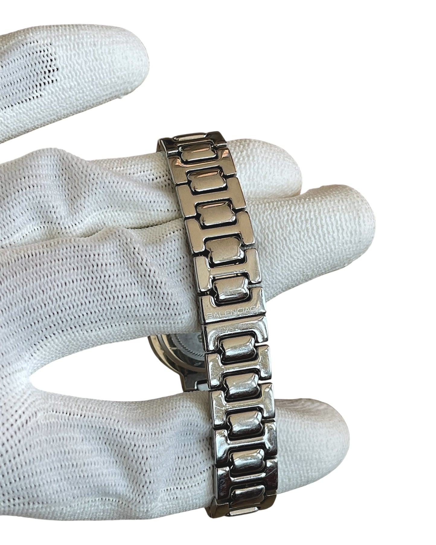 Balenciaga Vintage White Dial Circle Case Silver Quartz Watch
