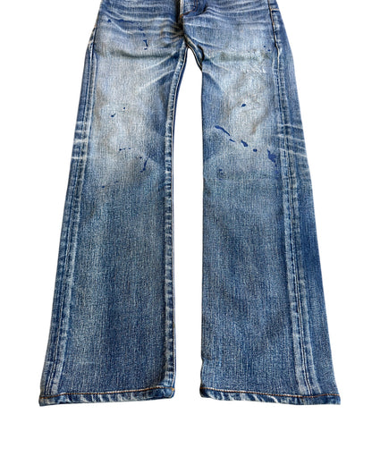 Dior Homme SS11 Ink Me Paint Splatter Blue Washed Denim Jeans
