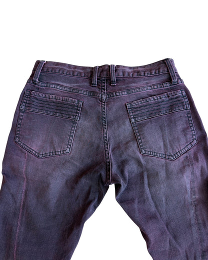 Schlussel Red Overdyed 3-Zip Biker Denim Jeans