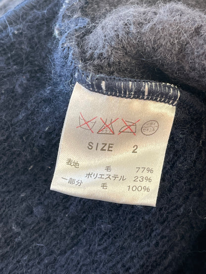 Talking About The Abstraction Gradient Texture Hybrid Hair Cable Knit Hoodie