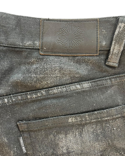 Tornado Mart Waxed Silver Paint Coated Ash Flare Denim Jeans