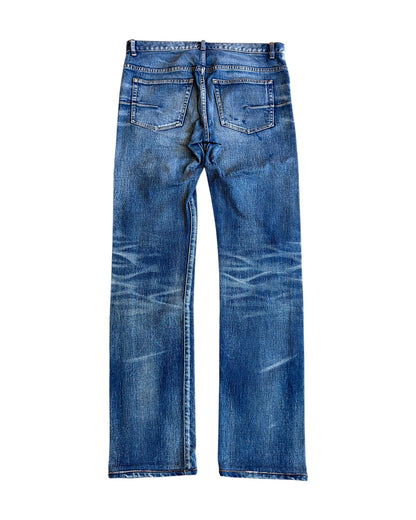 Dior Homme SS11 Ink Me Paint Splatter Blue Washed Denim Jeans