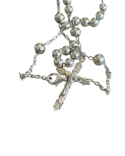 Dolce & Gabbana .925 Sterling Silver Cross Rosary Necklace
