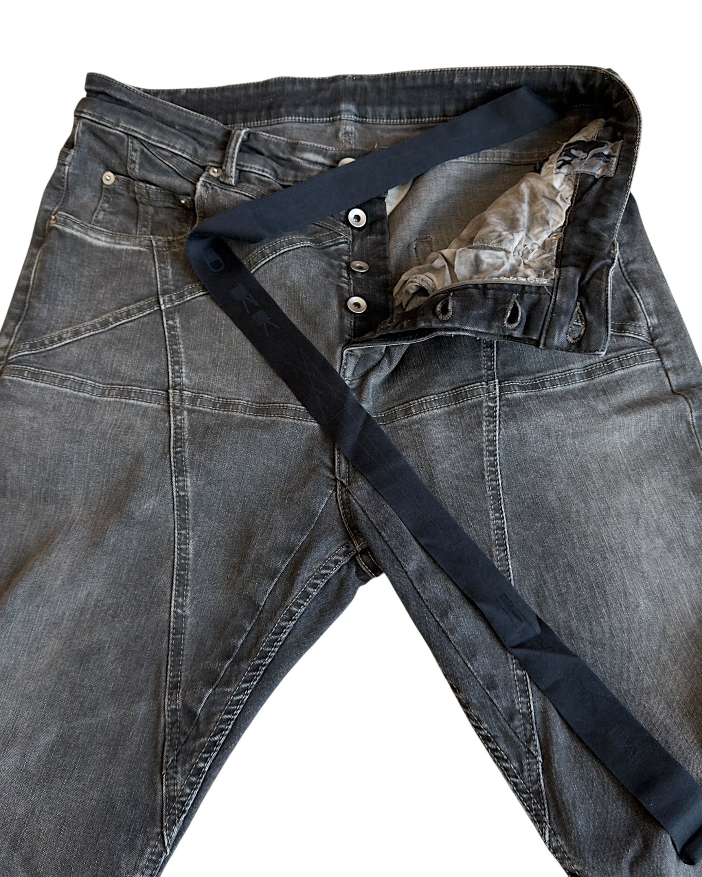 Rick Owens Drkshdw SS2023 Pentagram Dark Dust Detroit Cut Denim Jeans