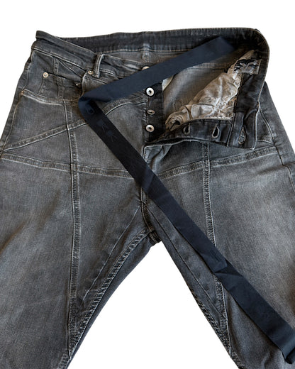 Rick Owens Drkshdw SS2023 Pentagram Dark Dust Detroit Cut Denim Jeans