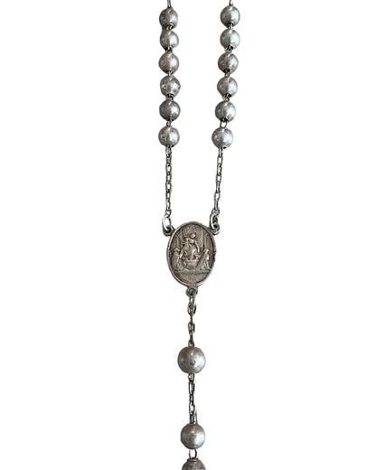 Dolce & Gabbana .925 Sterling Silver Cross Rosary Necklace