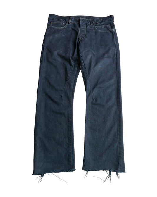 Rick Owens Drkshdw Triple Black Light Wax Denim Jeans