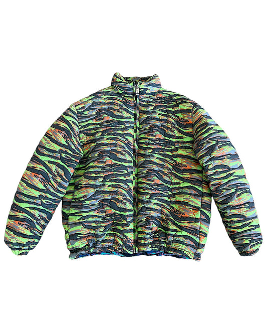 ERL Quilted Tiger Camo Pattern Down Puffer Jacket