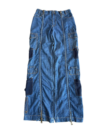Dolce & Gabbana SS03 Full Length Zipper Cargo Denim