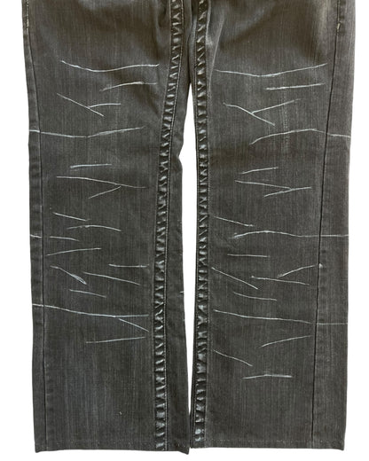 Nicole Club For Men Waxed White Streaks Bootcut Flare Denim