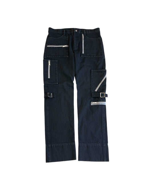 Undercover Multi-Pocket Zipper Bondage Denim Jeans