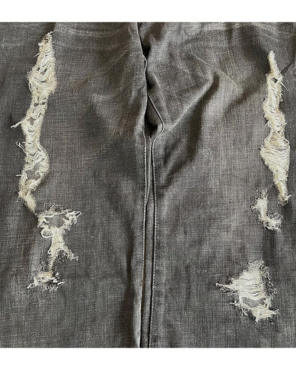 FUGA Distressed Marble Wash Flare Denim Jeans