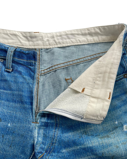 Talking About The Abstraction Trompe l'oeil Distressed Dirt Illusion Print Hybrid Denim