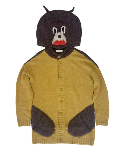 Né-Net Bear Face Hood Knit Cardigan