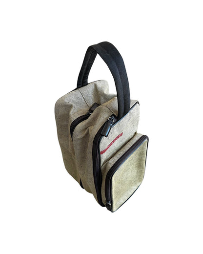 Prada Sport 2000s Leather Trim Expandable Clutch Canvas Bag